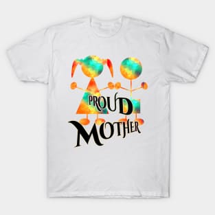 Proud Mother Typographic Bold Colors T-Shirt